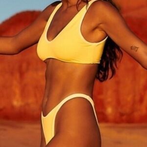 NWT Stone Fox Swim X free people Yellow bottom